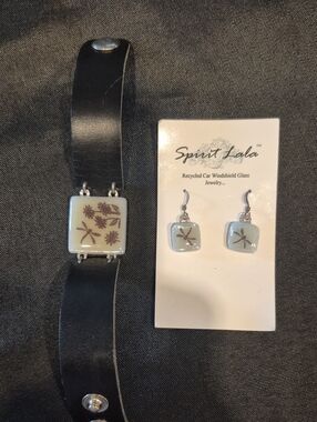 Spirit Lala Cuff Bracelet And Earing Set From Recycled Glass